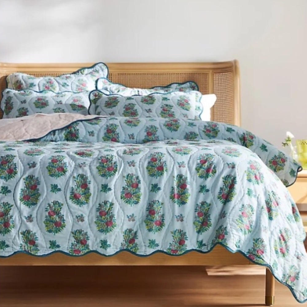 Anthropologie Quilt Twin Cotton Reversible New With Tag